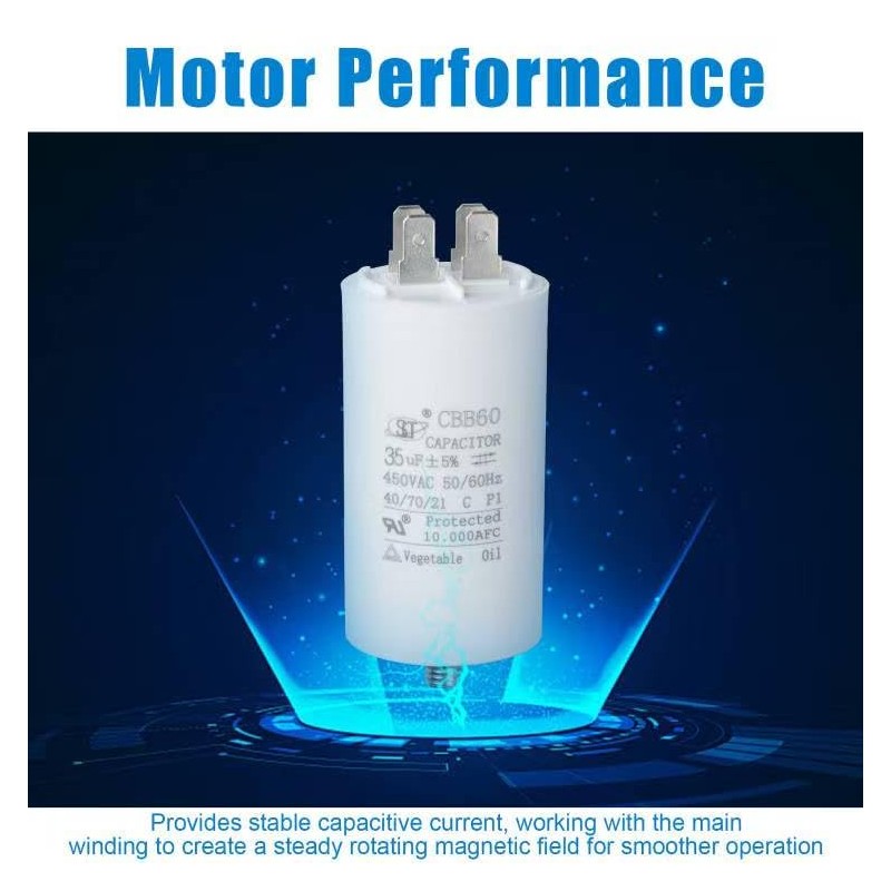 CBB60 Run Capacitor 450V AC Double Insert 50/60Hz for Air