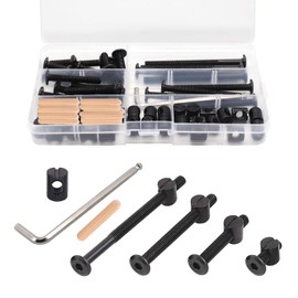 Crib Screws Hardware Replacement Kit - 16 Set Baby Bed Frame Bolts,Barrel Nuts&Wooden Dowel Pins Set - M6x16/40/60/80 mm Hex Drive Socket Cap Screws Nuts for Beds Headboards Chairs Furniture