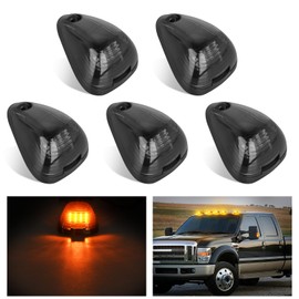 Nilight LED Cab Marker Lights 5 PCS 16 LED Smoke Lens Amber Clearance Roof Running Light Compatible with 1999-2016 Ford E150 E250 E350 E450 E550 F150 F250 F350 F450 F550 Super duty