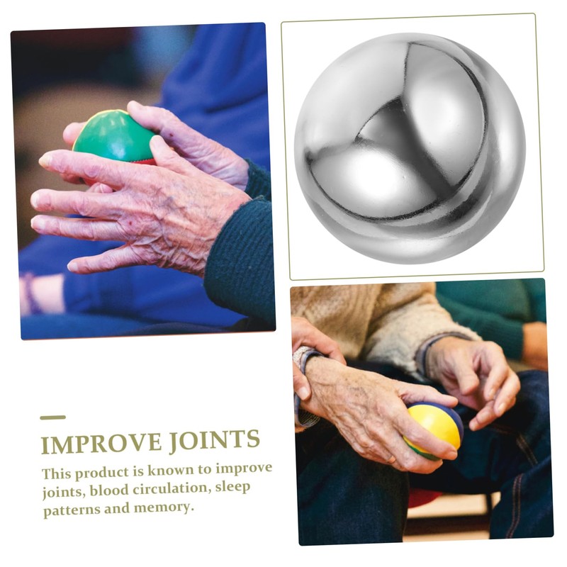 Mikinona 1 Set Metal Hand Exercise Balls Baoding Chiming Balls