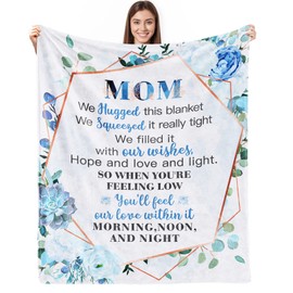 Happy Birthday Gifts for Dad for He Unique Fathers Day Thanksgiving Valentines Day for Men to My Papa Decorations Throw Blanket Soft Bed Flannel…… (mom, 60x50 inch)
