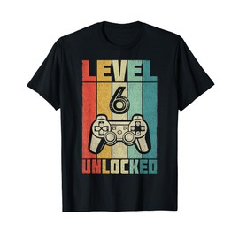 Birthday 6-YO Boy Level 6 Unlocked Anniversary 6th Wedding T-Shirt