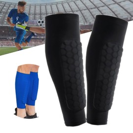 Tapis Design-Shin Pads Football, 1 Pair Shin Pad Sleeves Impact Protection, Ski Shin Protector with Honeycomb Pads, Shin Guard Sleeves for Men, Women & Kids (Black, S)