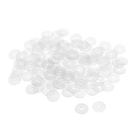 sourcing map Flat Washer Nylon M4 Seal 17 mm AD 4 mm ID 1 mm Thick Clear for Tap Pipe Water Hose Insulation Screws Pack of 100