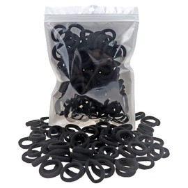 100 Pack Black Color Nylon Small Hair Ties Seamless Colorful Ponytail Holder Toddlers Baby Girls' Hair Elastics