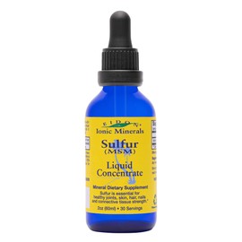 Eidon Ionic Minerals Liquid Sulfur Concentrate - Ionic MSM Sulfur Drops Supplement, Supports Healthy Joints, Smooth Skin, & Glossy Hair, No Preservatives or Additives - 2 Oz Bottle
