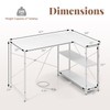 Giantex L Shaped Desk with Charging Station, 47 Inch Reversible