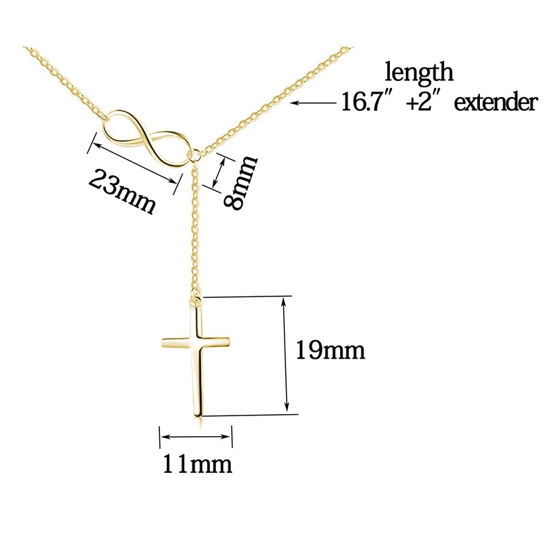 XULAVA Gold Infinity Cross Necklace for Women,Non-Tarnish Christian Jewelry Dainty