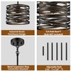 SHAWNKEY Industrial 1-Light Black Pendant Light with Wood Grain Finish