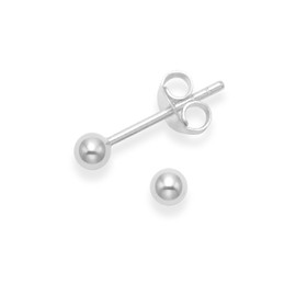 Heather Needham Sterling Silver Ball Stud Earrings - SIZE: 3mm (small and discreet) Gift boxed 5181