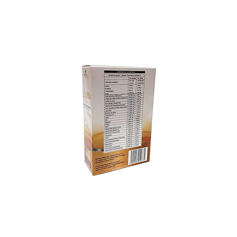 Suplemento Alimenticio AzVite caja c/ 30 Cápsulas. Multivitamínico Suplemento Nutricional.
