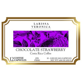 Chocolate Strawberry Costa Rica Coffee (Single Serve K-Cup Pods) (Gourmet, Naturally Flavored, Whole Coffee Beans) (12 pods, ZIN: 572095)