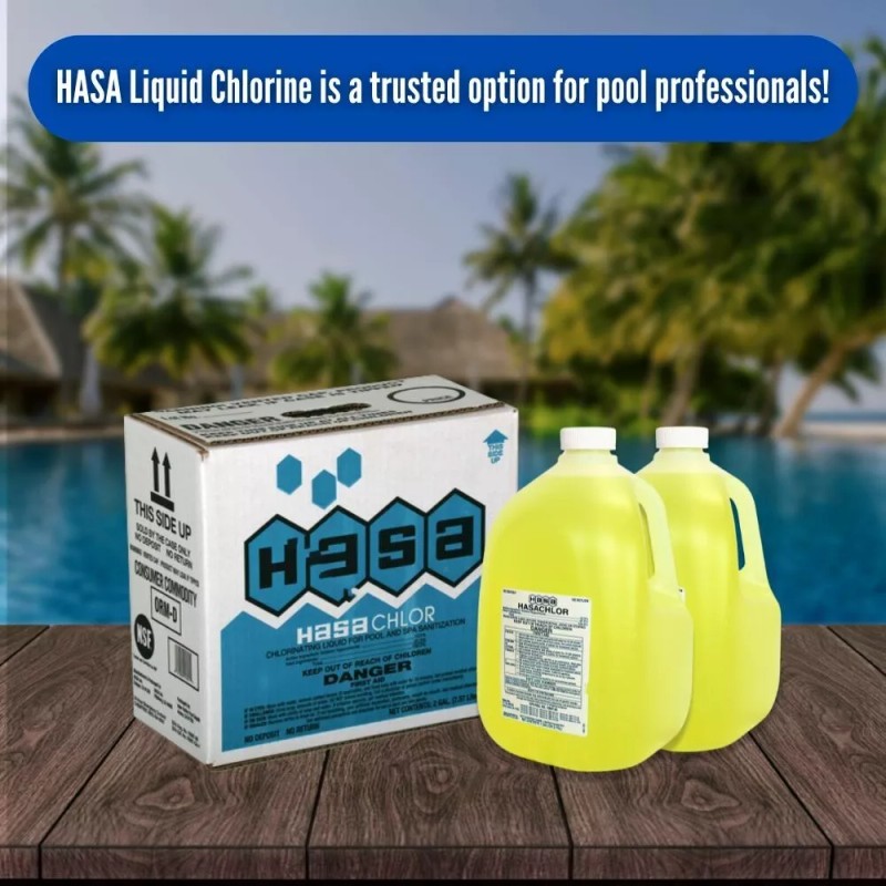 HASA Liquid Chlorine 12.5% Liquid Pool Shock | USA Made