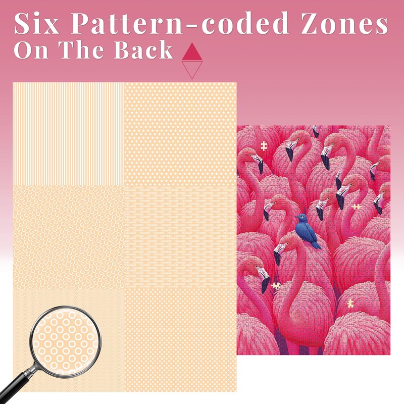 Graphinee Jigsaw Puzzles for Adults 1000 Pieces, Pink Flamingo Puzzles,