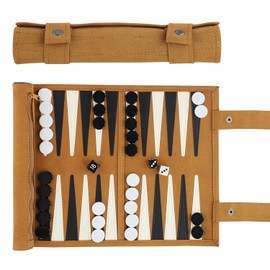 Travel Backgammon Set, Lightweight Roll-up Classic Board Game Travel Backgammon Sets for Adults, Portable Chess Set for 2 Players, Ideal for Travel, Camping, Backpacking, Trips, 12.5x10 Inch