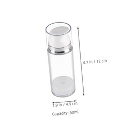 Vaguelly 4pcs Abs Refillable Pump Dispenser Bottles for Travel Toiletries Portable Transparent Lotion Cream Containers with Controlled Usage for Shampoo and Foundation