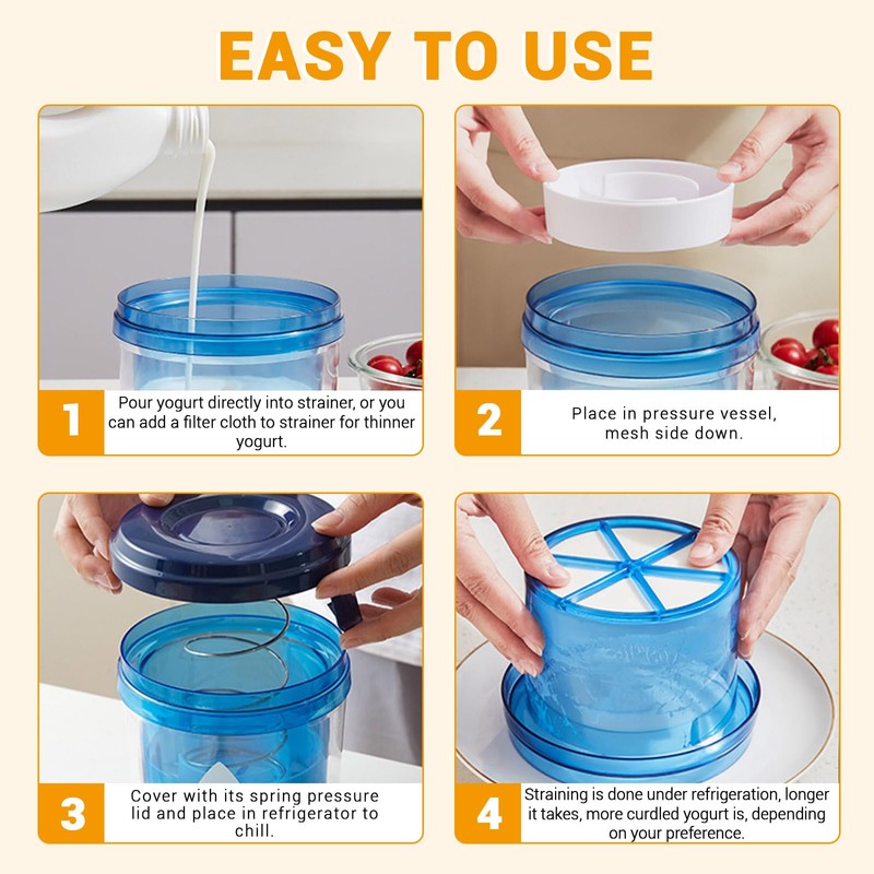 BangBoom Plastic Yogurt Strainer, 450 ML Small Yogurt Maker with
