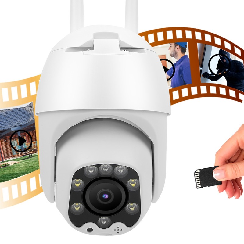 1080P Wifi PTZ Camera 8 Lights Nigh Vision IP66 Waterproof
