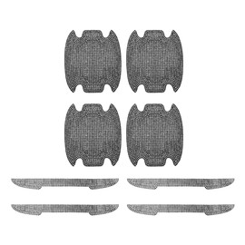 Motoforti Universal Car Door Handle Protective Film Reflective Stickers Anti-Scratch, Black 1 Set