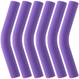 HINZIC 6Pcs Metal Straw Silicone Tips 5/16 inch Wide(8mm Outer Diameter) Food Grade Rubber Straw Covers Purple Flex Elbow Hydraflow Straw Replacement Tip for Stainless Steel Metal Straws
