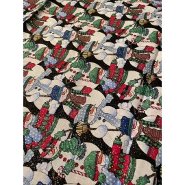 Fabric Traditions Christmas Winter Snowman Glittery Cotton Fabric Patty Reed Design BTY