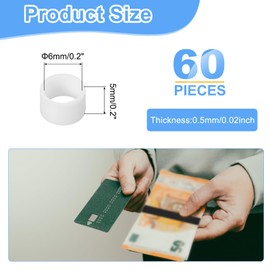 uxcell 60Pcs Silicone Rubber Bands,6mm/0.2" Rubber Bands Rings Cable Ties Strong Elastic Bands Non-Slip for Cord Wrapping Bag Wraps, White