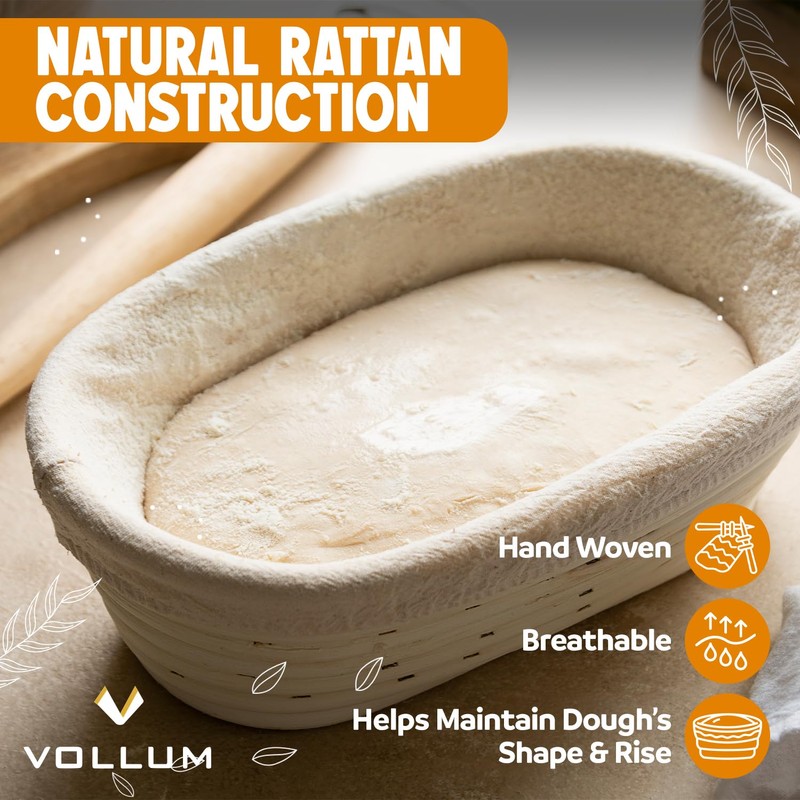Vollum Banneton Bread Proofing Basket Sourdough Proofing Basket for Beginners