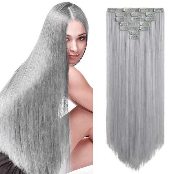 hair extensions Hair Extension Clip in Hair Extensions Hair Pieces Synthetic 22 Inch Straight clips for Hair Extensions for Women for girls Hair Extensions 18 inch curly wave Full Head