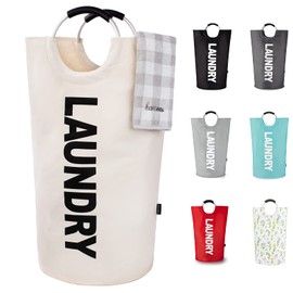 Caroeas 90L Laundry Basket (13 Colors), Waterproof Laundry Hamper, Laundry Bag with Padded Handles, Clothes Hamper Stands Up Well, Collapsible Laundry Basket Easy Storage