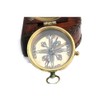 Ralph Waldo Emerson Brújula de latón con funda de cuero