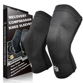 Vital Salveo-Best Recovery Compression Knee Support Sleeve for Man and Women Germanium Knee Brace for Running, Basketball, Hiking, Gym, Workout, Sports (1 Pair)-Small