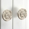 RESFNSE 8Pcs Antique Rose Flower Cabinet Knobs, Vintage Kitchen Shabby