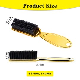 Pack of 4 Galvanised Broken Hair Brushes, Cleaning Brushes with Long Handle, Hair Tools, Hairdressing Cleaning Brushes, Portable Cleaning Brushes