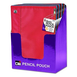 Charles Leonard Binder Pencil Pouch, 1 Pocket with Mesh Front, Assorted Colors, Pack of 24 (76330-ST)