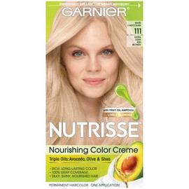 Garnier Nutrisse Level 3 Permanent Hair Creme, Extra, Light Ash Blonde 111 (White Chocolate)