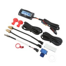 Motorcycle Temperature Gauge, DC12V Easy Installation Uniform Digital Display Over Temperature Alert for Motorbike (M16*1.5)