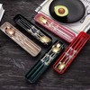 HonHeam 4 Piece Portable Stainless Steel Tableware Set Dishwasher Safe