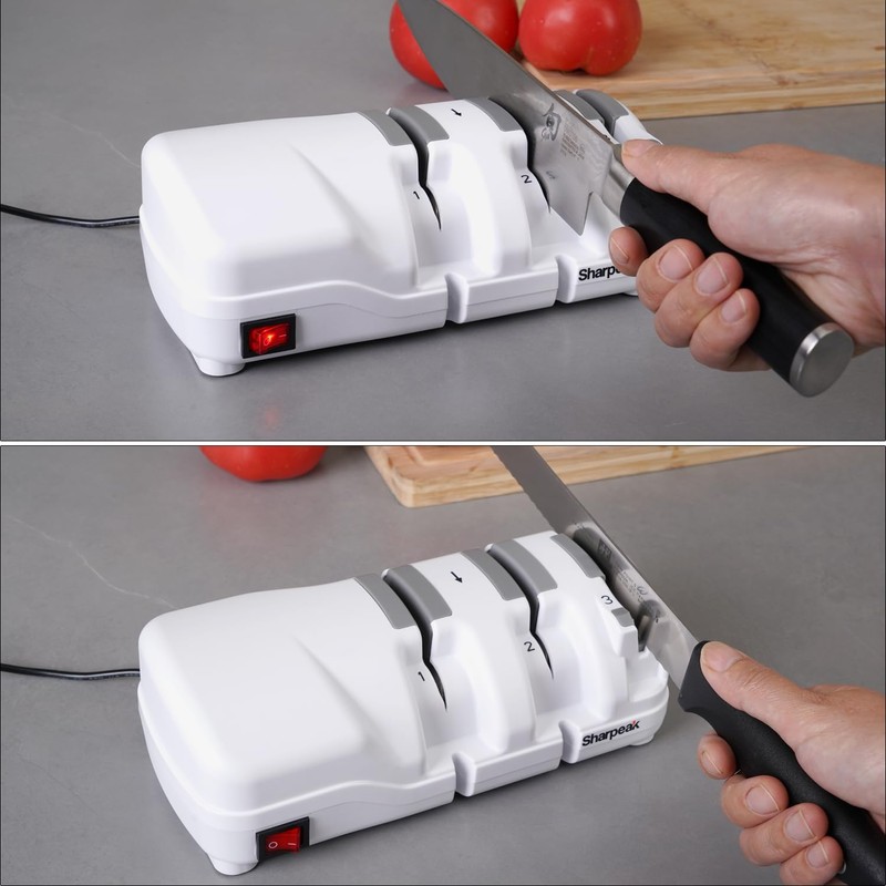 Sharpeak 198H-SPK Professional Electric Knife Sharpener, Versatile 3 Stages Monocrystalline