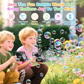 Euakee Bubble Machine Automatic Bubble Maker, Portable Bubble Machine, Electric Bubble Toy