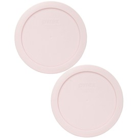 Pyrex 7201-PC Loring Pink Round Plastic Food Storage Replacement Lid, Made in USA - 2 Pack