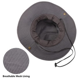 Obling Sun Hat, UV Protection Bucket Hat, Summer Hat, Beach Hat, Safari Boonie Hat, Foldable Bucket Hat, Adjustable Chin Strap, gray