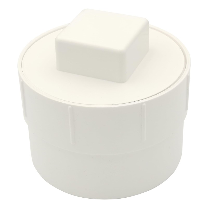 Sewer Cleanout Cap with Plug Pipe Fitting, 4 Inch PVC
