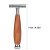 Men's Classic Double Blade Safety Shaving Razor Manual Wood Handle