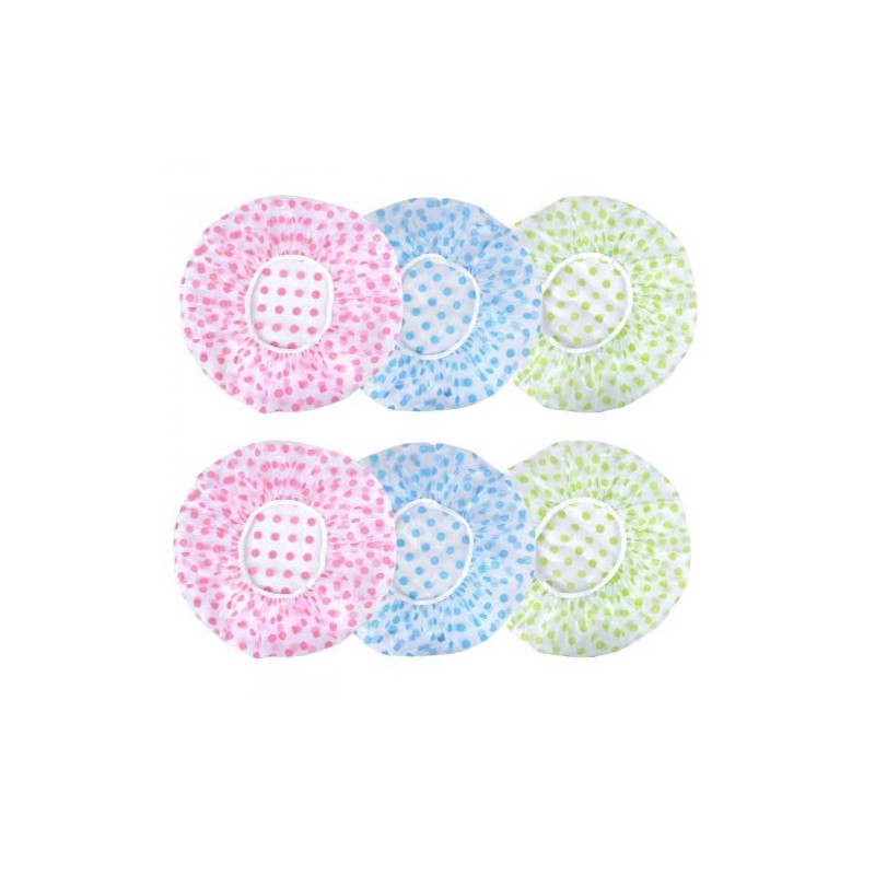 Gorro de ducha 6 piezas sombreros de ducha impermeables, elástico