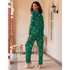 Ekouaer 2 Pack Women's Pajama Set Soft Long Sleeve Sleepwear Loungewear Pjs Sets with Pockets,XX-Large
