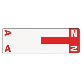 Smead 67152 Alpha-Z Color-Coded First Letter Name Labels- A N- Red- 100/Pack by Smead