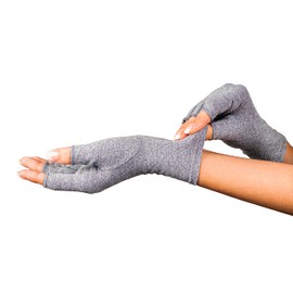 Guantes Artritis - Guantes Sin Dedos de Compresión Aliviar Dolor Articular, Síntomas Artritis, Enfermedad de Raynaud y Túnel Carpiano, Guantes de compresión hombres y mujeres (L)