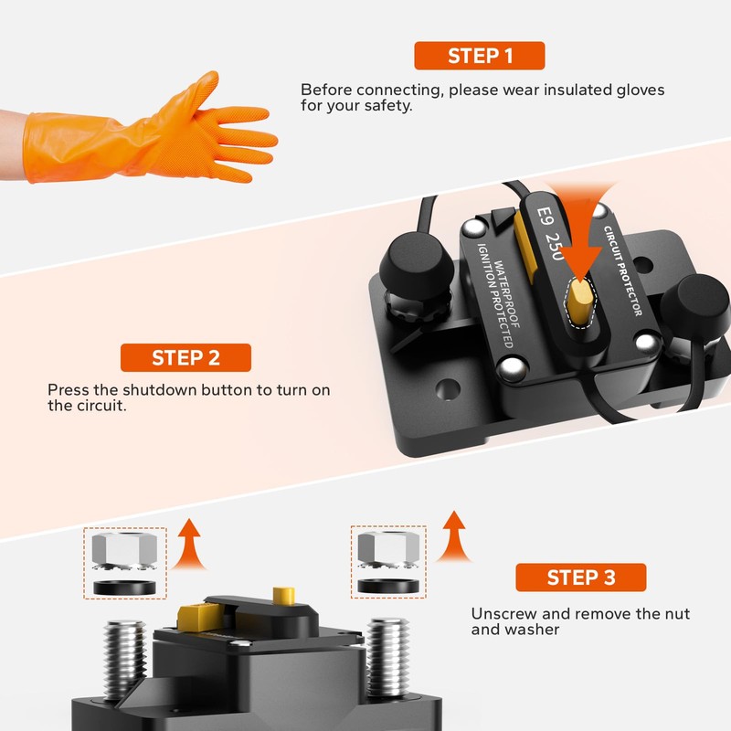 LiTime 250A Switchable Circuit Breaker for LiFePO4 Batteries Easy to