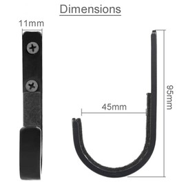 RALSPEC 4 x Padded Rifle Wall Mounting Hooks Brackets Gun Rack Cabinet Hanging Mounts Guns Rifles Shotgun Display Holder Black Metal