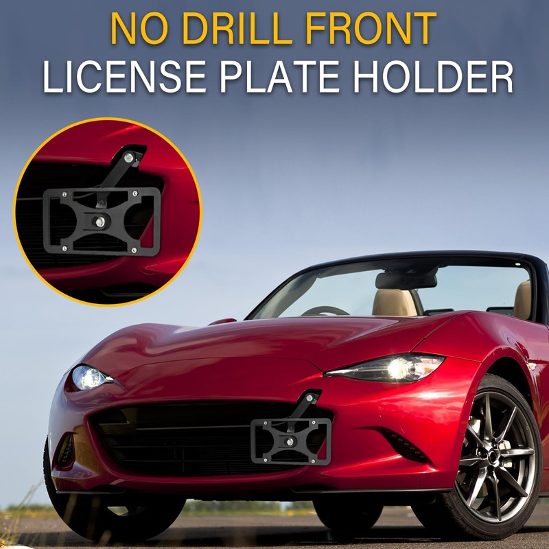 No Drill License Plate Holder Compatible with Mazda MX-5 Miata
